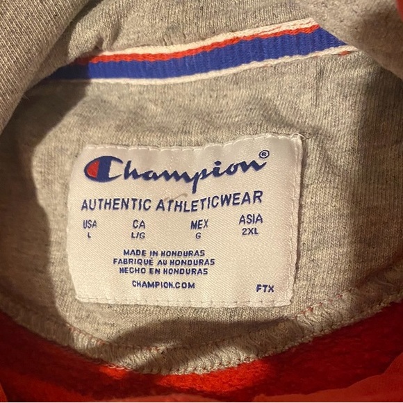Champion Logo Script Hoodie Pull Over Sweater Red - Picture 2 of 2